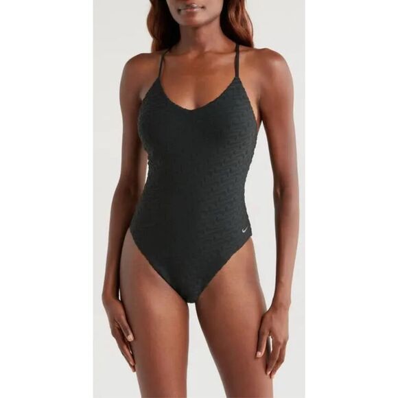 NWT- Nike Terrycloth Embossed Swoosh One-Piece Swimsuit- size Small - Picture 1 of 14